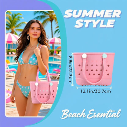Small Rubber Tote Bag for Women-Cute Sports Bag for Travel, Pool Days, Gym, & Daily Use Durable Lightweight Design