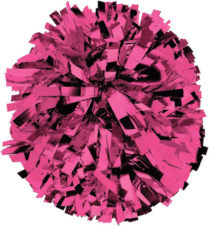 chassé Metallic Cheerleading Poms - Shiny Metallic Cheer Pom with Baton Handle for Dance Sports Celebrations (Single Pom or Pair)