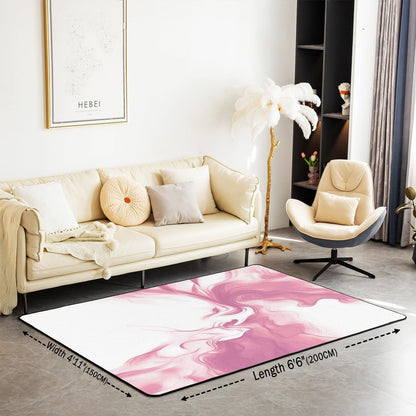 Feelyou Modern Abstract Area Rug 5x7 Polyester Pink Living Room Rugs for Bedroom Abstract Art Decor Carpet Luxury Indoor Floor Mat Soft Non-Slip