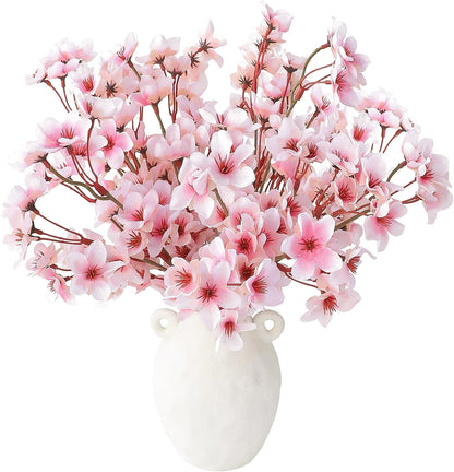 Floroom 6pcs Artificial Cherry Blossom Branches Pink Faux Silk Flowers Fake Bouquets for Home Wedding Bedroom Japanese Style Decor DIY Table Centerpieces Spring Decorations & Floral Arrangements