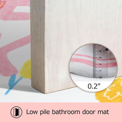 Get Naked Bath Mat, Scalloped Pink Ultra Thin Soft Non Slip Absorbent Machine Washable Bathroom Rugs, Large Quick Dry Low Pile Fluffy Cute Funny Bath Rugs for Bathroom Floor