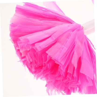 LIOOBO 2pcs Pink Cheerleading Pom Poms with Handle Bright Color Durable Design for Games Team Dance and Celebrations Eye-catching Cheer Items for All Ages