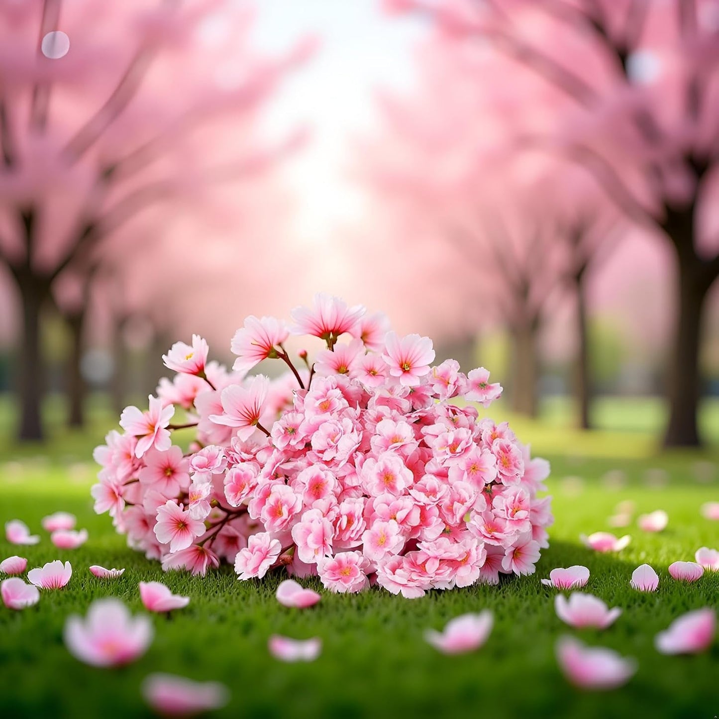 100 Pcs Pink Artificial Cherry Blossoms Heads Silk Peach Flowers Faux Flower Heads Fake Small Flowers Floral Decors Party Decoration Artificial for DIY Home Wedding Crafts Decoration