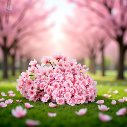 100 Pcs Pink Artificial Cherry Blossoms Heads Silk Peach Flowers Faux Flower Heads Fake Small Flowers Floral Decors Party Decoration Artificial for DIY Home Wedding Crafts Decoration