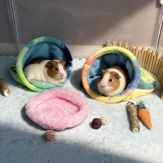 kathson Guinea Pig Snuggle Sack, Soft Fleece Sleep Sacks Large Guinea Pig Hideout Small Animal Hideout Pet Sleeping Bag for Hamster Rat Chinchilla Ferret, 2pcs (Pink)