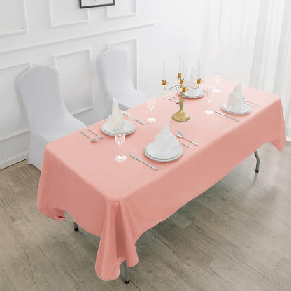 Cupuamon Rectangle Tablecloth 60x102 inch Washable Polyester Fabric Table Cloth for Wedding Party Dining Banquet Decoration（60x102, Dusty Pink）