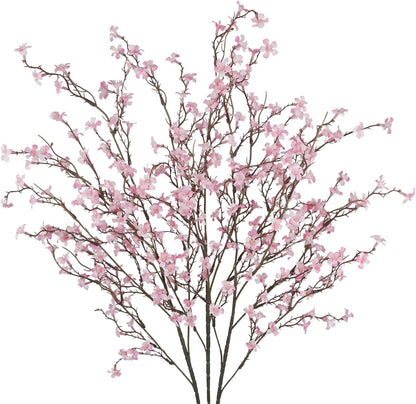 3 Pcs Cherry Blossom Branches Artificial Flowers for Spring Summer Indoor Decoration Faux Cherry Blossom Long Stems Light Pink Silk Fake Flowers for Tall Vase Arrangements Home Wedding Table