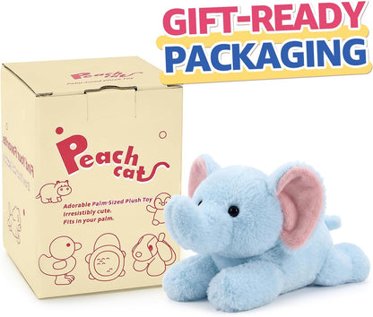 PEACH CAT Elephant Stuffed Animal Cute Plushies Small Plush Toys Birthday Gifts for Kids Girls Boys Blue