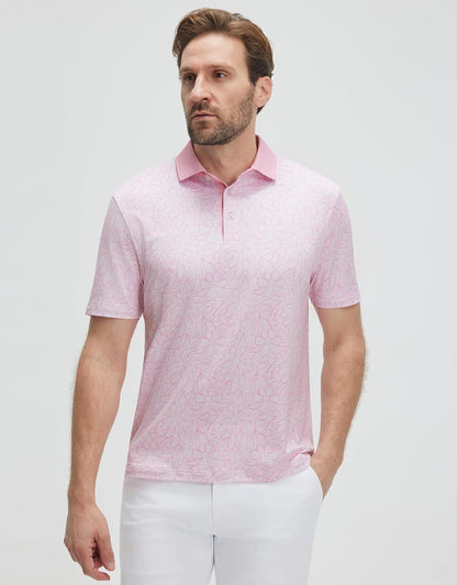 M MAELREG Golf Shirts for Men Short Sleeve Print Patterns Moisture Wicking Performance Lightweight Collared Mens Polo Shirts