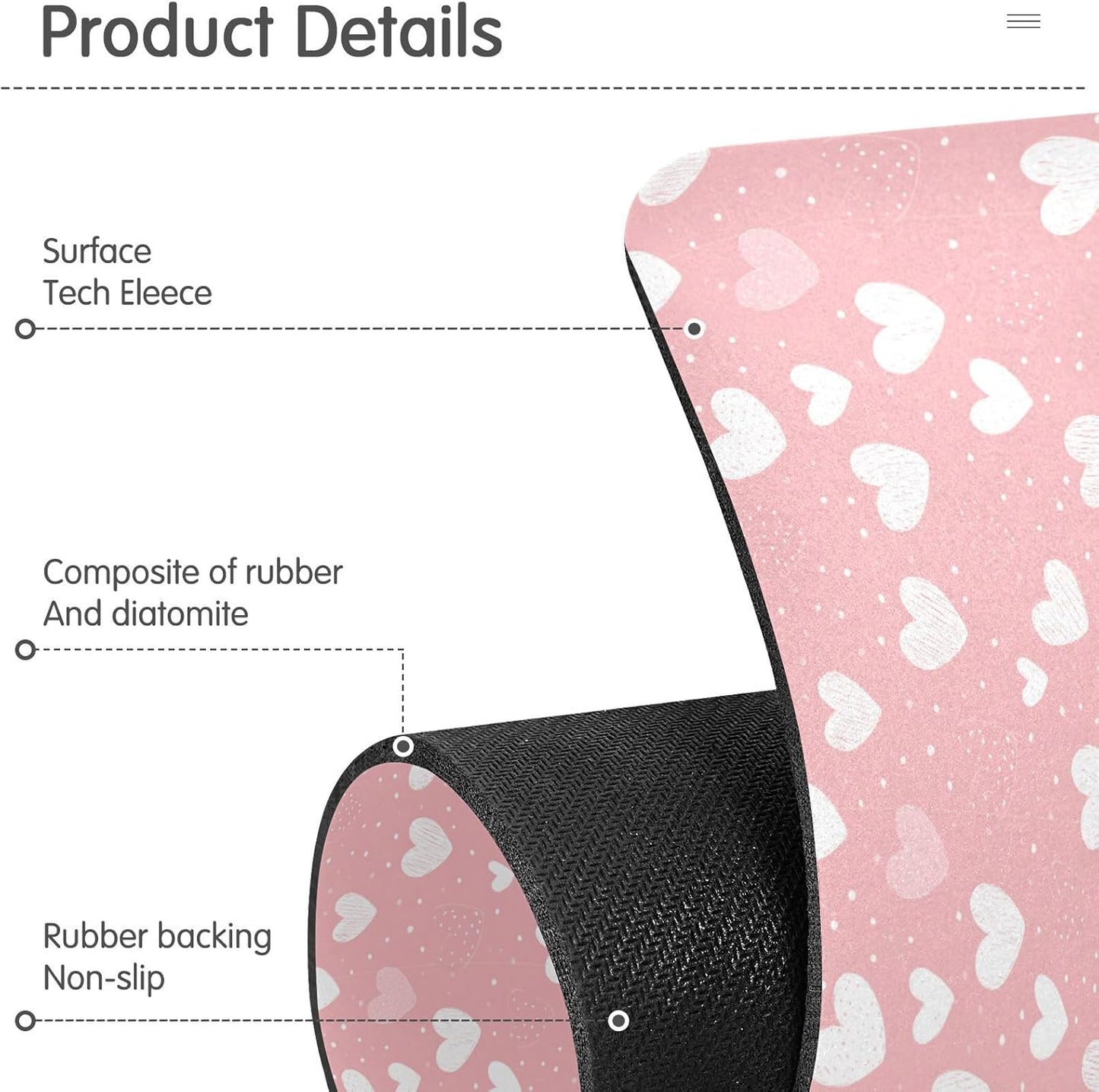 Light Pink Heart Valentines Day Faucet Drying mat Silicone Kitchen Faucet Mat Sink Splash Guard Drip Catcher Dish Soap Sponge Holder for Guard Bathroom Farmhouse M