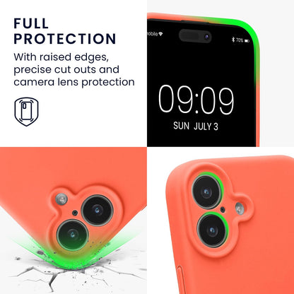 kwmobile Case Compatible with Apple iPhone 17 Case - Slim TPU Silicone Phone Cover - Soft Touch Finish - Vivid Coral