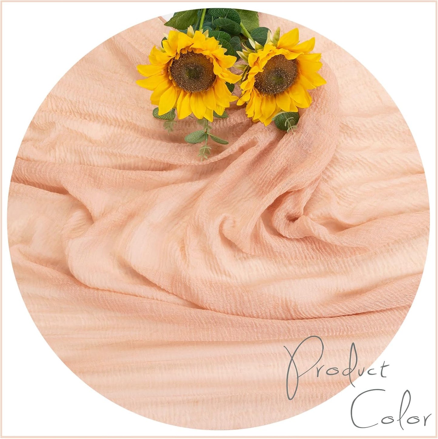 13ft Peach Cheesecloth Table Runner for Wedding Baby Bridal Shower Party 35x157 Inches Boho Gauze Cheese Cloth Table Runner Spring Summer Home Decorations
