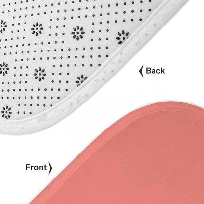3 Pieces Bath Rug Sets, Coral Pink Solid Color Bathroom Mat Set Non Slip U Shaped Contour Rug & Toilet Lid Cover