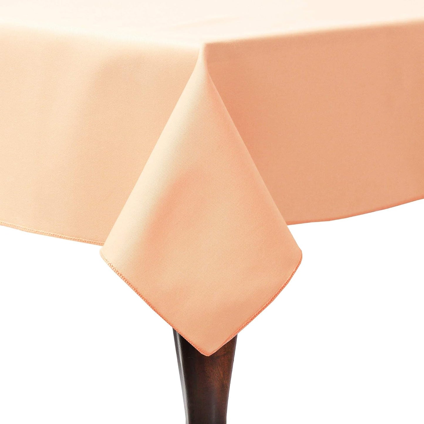 Ultimate Textile Poly-cotton Twill 60 x 90-Inch Rectangular Tablecloth Peach