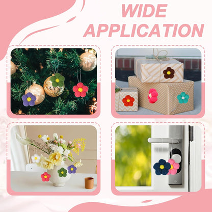 uxcell 10 Pcs Craft Felt Flowers, Spring Tree Ornament Decor Fabric Flower Embellishments Felt Hanging Ornaments for Home Party Door Wall Decoration Arts Crafts Supplies, Peach