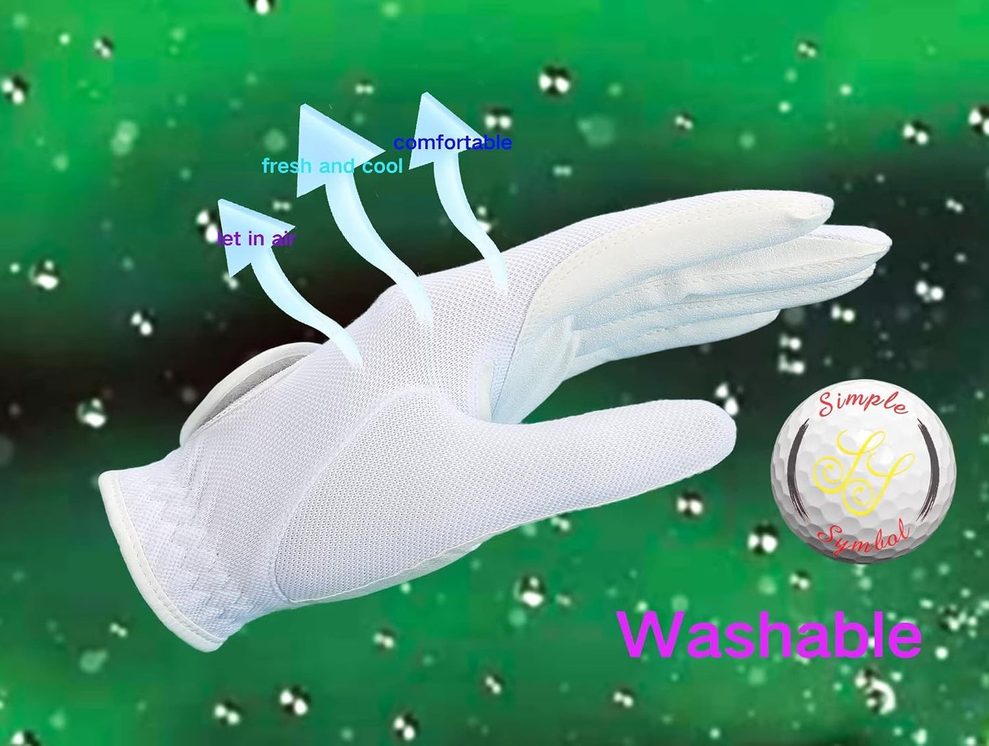 Women's RainGrip Golf Glove Two Pack, Hot Wet Weather Comfort, Four Colors to Choose from Pink/Sky/White/Green