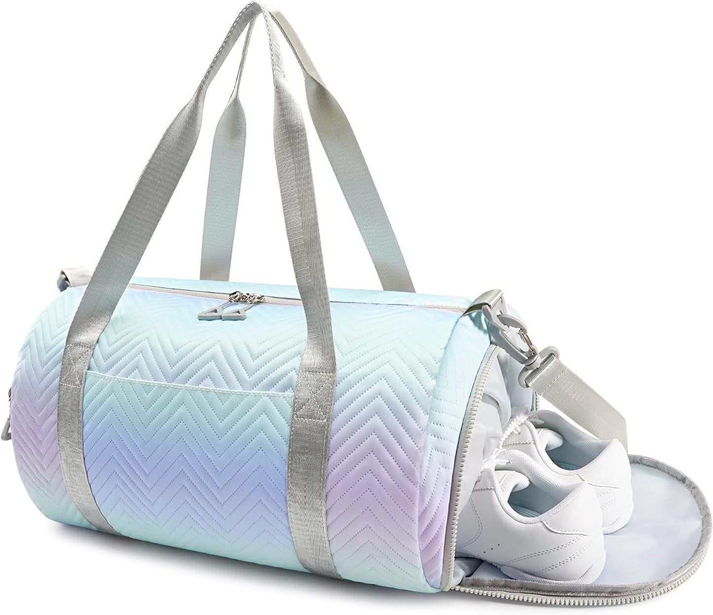 STELLE Dance Bag for Girls Pink Gymnastics Duffle Bag with Shoe Compartment Kids Cheer Bags Ballet Gifts Sports Gym Travel(Lilac Mint,F)