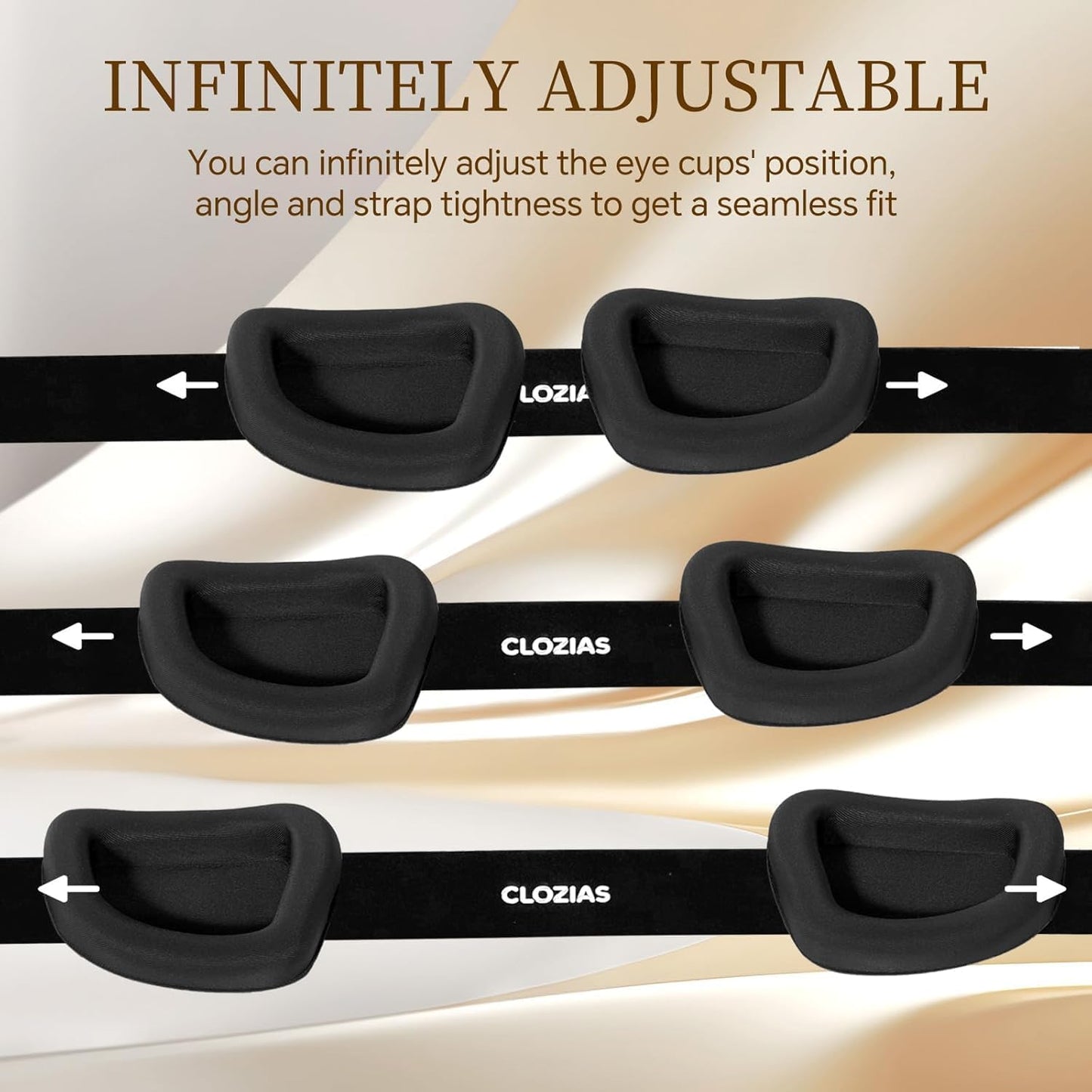 CLOZIA Sleep Mask for Men Women, Adjustable Sleeping Eye Mask, Blocking Eye Masks for Sleep, Soft Comfortable for Travel & Shift Work, Pink