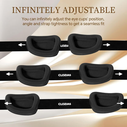CLOZIA Sleep Mask for Men Women, Adjustable Sleeping Eye Mask, Blocking Eye Masks for Sleep, Soft Comfortable for Travel & Shift Work, Pink