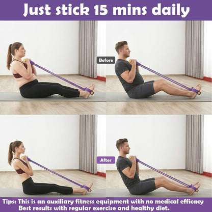 Multifunctional Pedal Resistance Band with Handle,4/6/8 Tubes for All Weights,Upgrade Heavy-Duty TPE Tubes with 300% Stretch for Full Body Workouts.