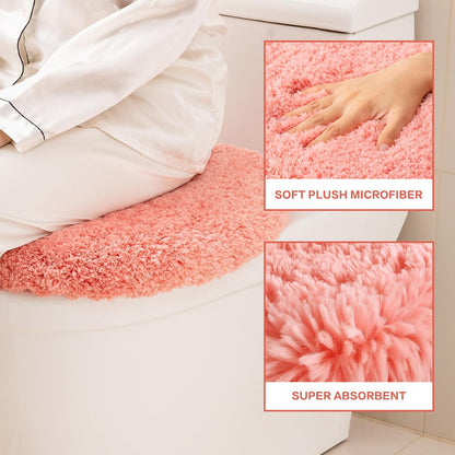 Microfiber Toilet Lid Cover, 19.5"x15" Machine Washable Toilet Seat Covers, Soft Absorbent Toilet Seat Lid Cover, Only Fit Elongated Toilet Seat