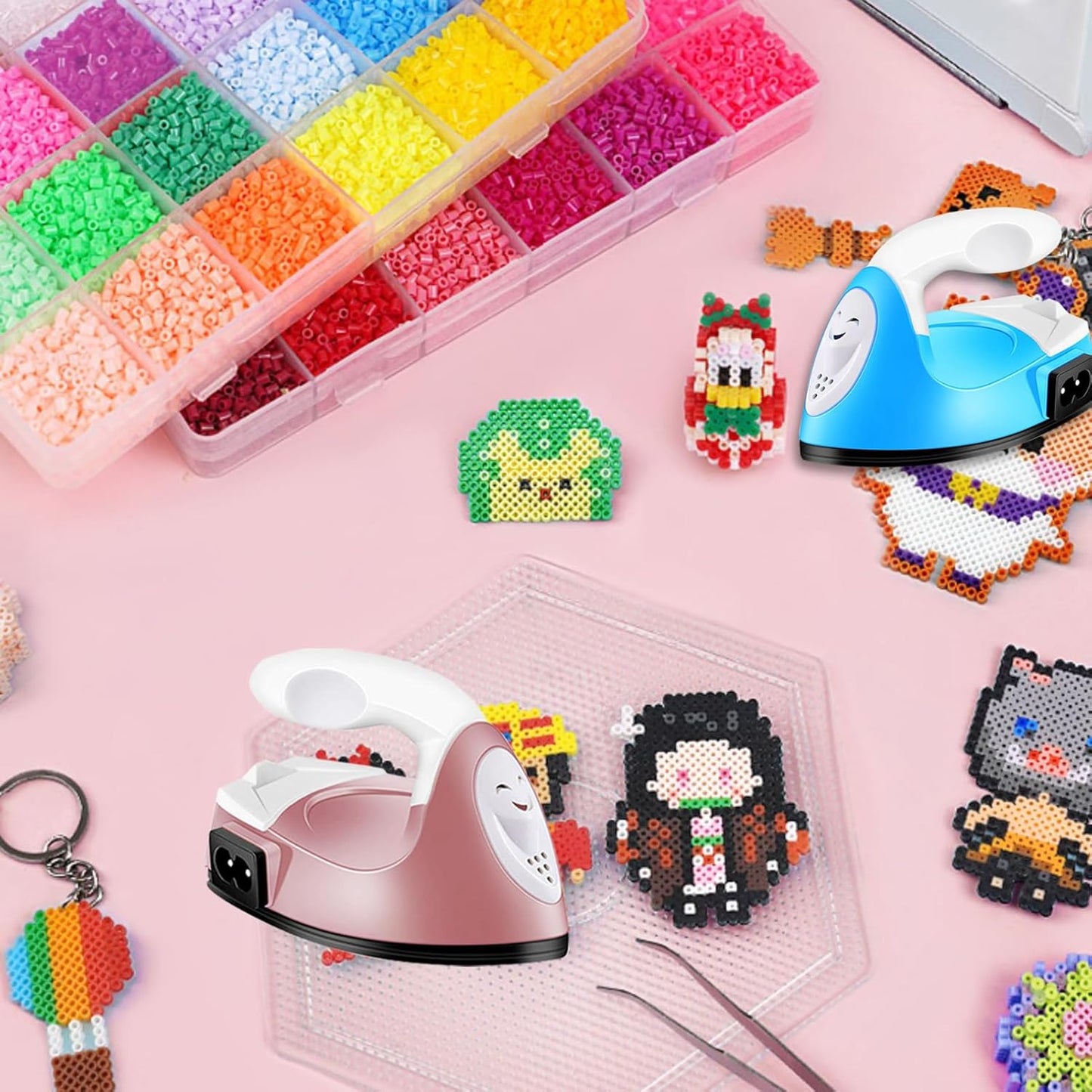 Mini Craft Iron Mini Iron Press,Mini Heat Press Machine for T Shirts Shoes and Hats Small Heat Transfer Vinyl Projects,Portable Travel Irons Mini Heat Press Crafting Craft Clothes (Fruit Pink)