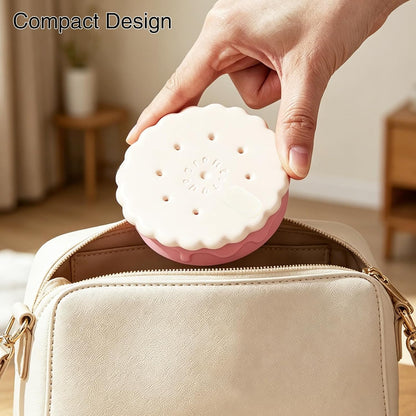 Cookie Shaped Collapsible Cup(8.6oz) – Portable Silicone Folding Water Bottle with Lid Straw &Lanyard for Travel Camping Hiking, Heat Resistant (Pink)