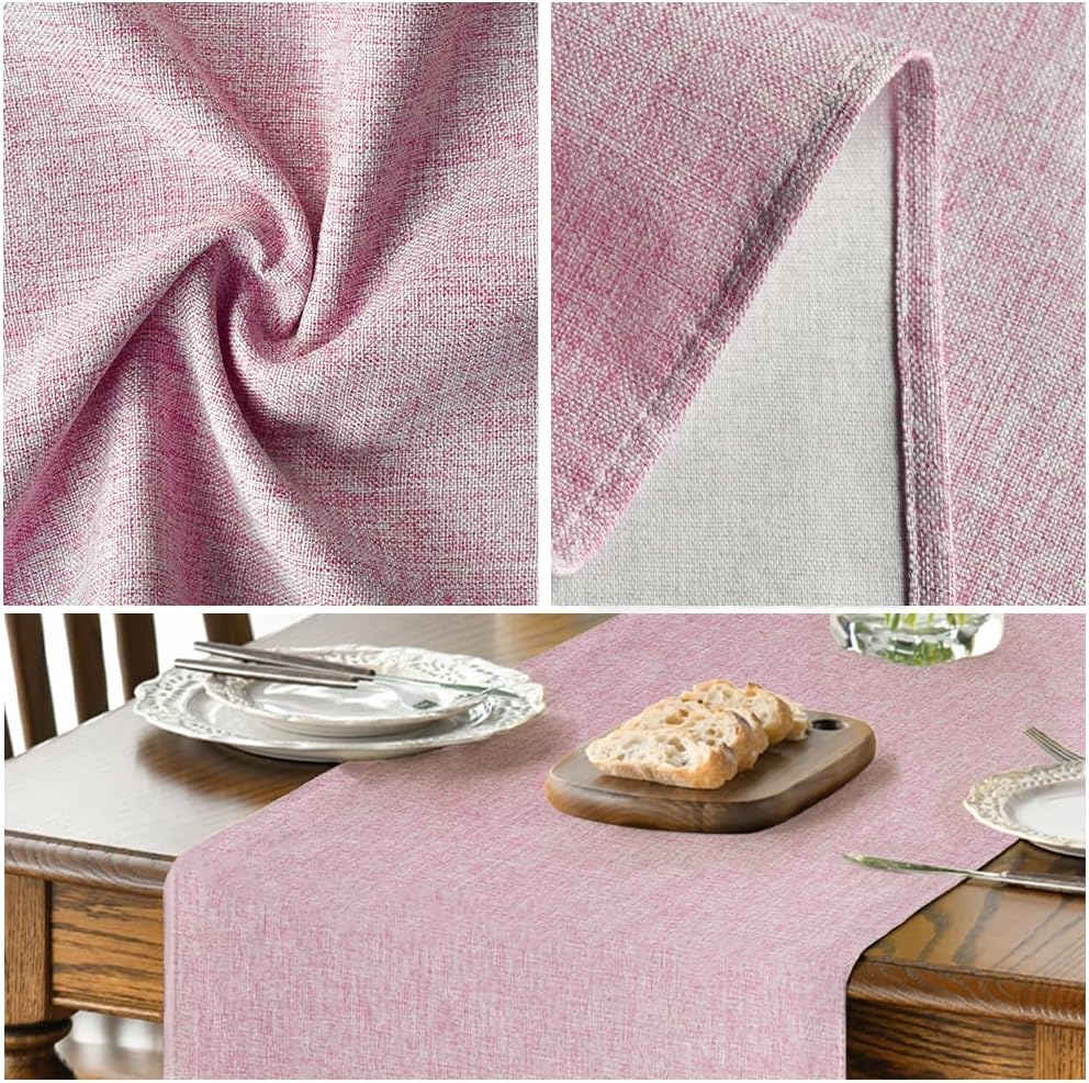 Artoid Mode Pink Table Runner, Seasonal Summer Washable Kitchen Dining Table Decoration for Home Party Decor 13x72 Inch