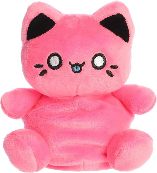 Aurora® Enchanting Tasty Peach® Meowchi Palm Pals™ Stuffed Animal - Bright & Colorful Design for Room Decor - Perfect for Adults, Kids, and Birthdays - Vivid Pink 5 Inches