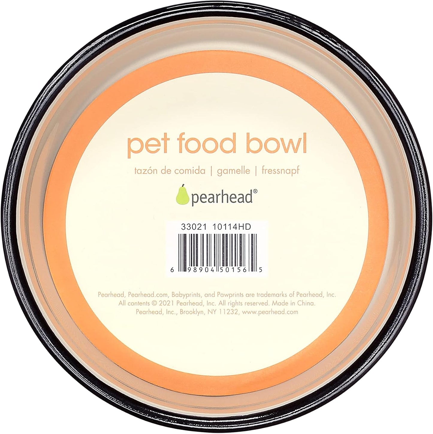 Pearhead Ceramic Cat Bowl, Holds 12 oz, Whisker-Friendly Pet Dish for Food and Water, Cute Cat Face Design