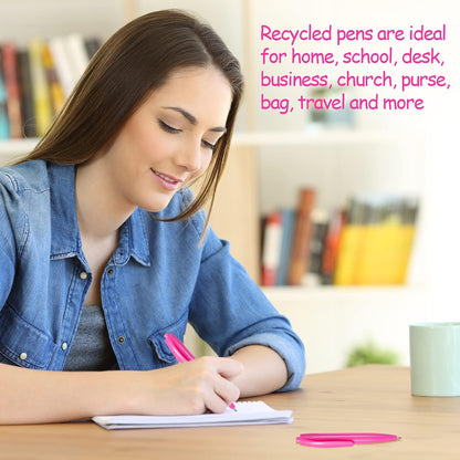 Patelai 100 Pcs Mini Pink Pens Retractable Ballpoint 3.94 in 1.0 mm Breast Cancer Awareness Small Short Pens Smooth Writing Retro Black Ink Pen for Kids School Supplies Travel Pocket Gifts