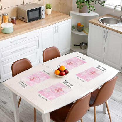 Feelyou Cute Pink Bow Placemats Set of 4 Bow Knot Table Mats Kawaii Place Mat for Kitchen Dining Table Party Decor Indoor Outdoor 18"x12" Non-Slip Easy to Clean Princess Bowknot