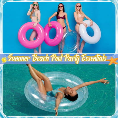 Arrowbash 8 Pcs 28 Inch Swimming Pool Floats for Adults, Inflatable Pool Float Tubes Bulk, Women & Men Swimming Ring Floaties for Beach Party Decoration River Lake Summer Vacation Holiday