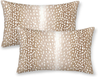 Pink Sage Green Pillow Covers 18x18 Inch 2 Pcs Boho Preppy Polka Dots Striped Decor Throw Pillows Modern Geometric Outdoor Farmhouse Decoration Pillowcase Linen Cushion Cover for Couch Sofa