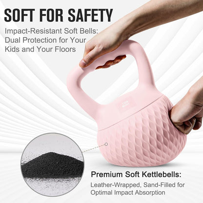 Soft Kettlebell, Kettlebells Cushioned Impact-Resistant Base and Anti-Slip Grip, Strength Training Kettle Bell for Women and Men, Home Workout