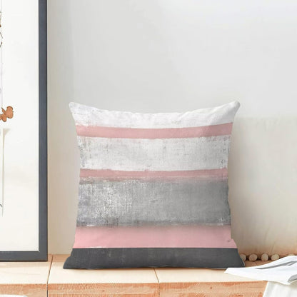 AEIOAE Pink Grey Pillow Covers 18x18 Set of 2 Beige Abstract Art Painting Striped Decorative Throw Pillow Covers Cotton Square Modern Cushion Case for Home Couch Sofa Outdoor