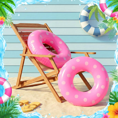 4 Pcs Adults Inflatable Swimming Ring, Polka Dots Themed Pool Floats, Inflatable Tubes for Adults, Pool Float, Beach Lake River Summer Decor Swimming Party