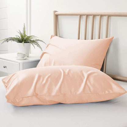 600 TC Super Soft 100% Egyptian Cotton Pillow Covers 20 x 36 Inches - Egyptian Cotton Set of 2 Pillow Cover Set Envelope Closure Pillowcase - Peach/Blush