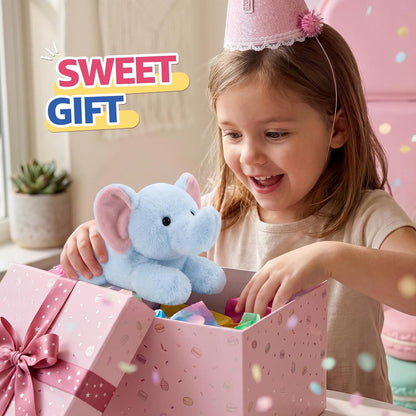 PEACH CAT Elephant Stuffed Animal Cute Plushies Small Plush Toys Birthday Gifts for Kids Girls Boys Blue
