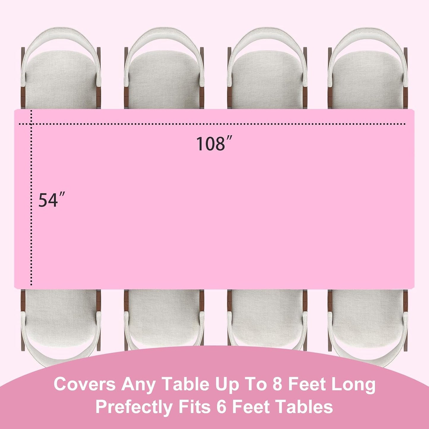 Fixwal Pink Plastic Table Cloth Disposable 54 x 108 Inch, Waterproof Rectangle Tablecloth 9 Pack for Party, Mothers Day, Picnic, Birthday