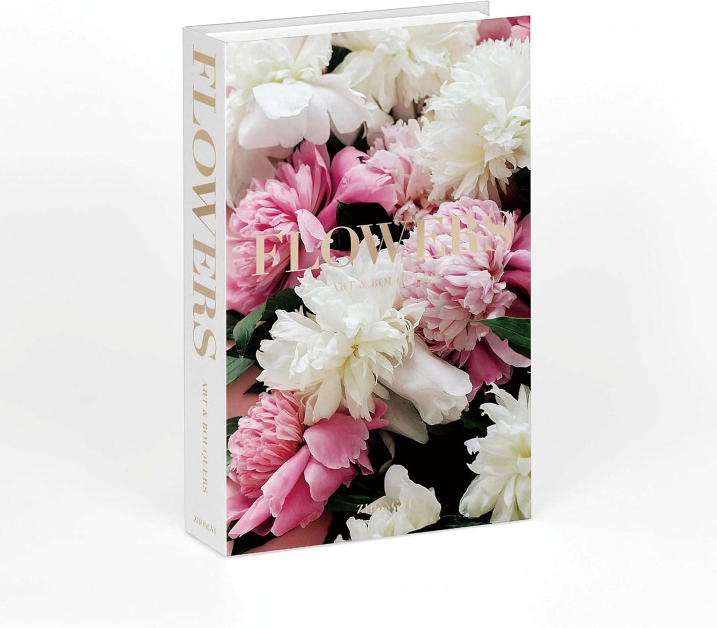 Decorative Faux Books Set Hardcover Decorative Book Storage Boxes with Hidden Storage for Coffee Table Bookshelf Office Desk Living Room Modern Aesthetic Stacked Display (FH38 Pink Floral)