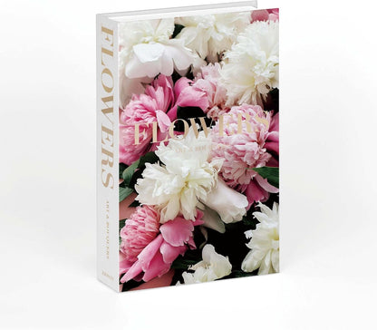 Decorative Faux Books Set Hardcover Decorative Book Storage Boxes with Hidden Storage for Coffee Table Bookshelf Office Desk Living Room Modern Aesthetic Stacked Display (FH38 Pink Floral)