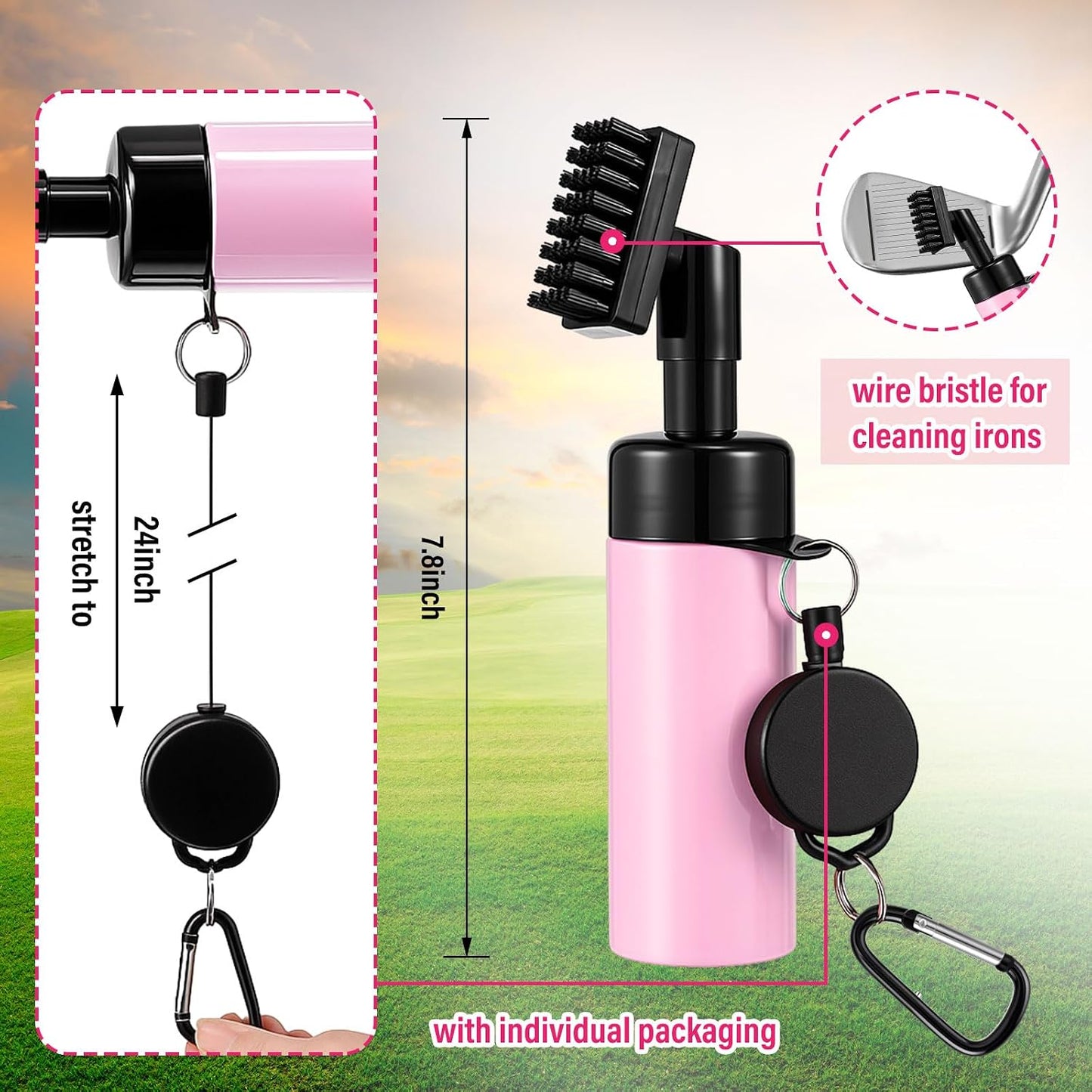 13 Pcs Golf Accessories Kit, Include Golf Ball Bag with Hook Towel Tees Magnetic Ball Marker Divot Tool Cleaner Water Brush Groove Sharpener Tool for Women Man Gifts