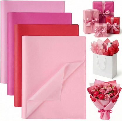 Koogel 112 Sheets Pink Tissue Paper, 20x14 Inch Red Tissue Paper for Gift Bags Bulk Crafts Wrapping DIY Project