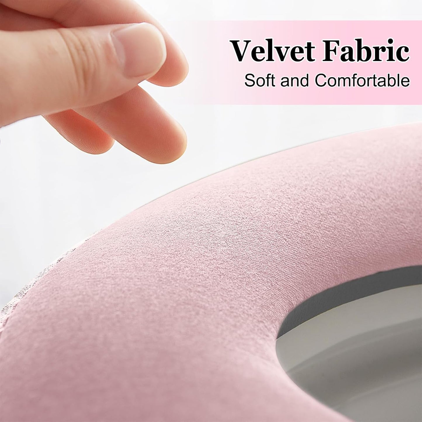 timecity Warmer Toilet Seat Pads with Zipper Pink Toilet Seat Cover with Lifter Handle Set Washable Velvet Toilet Seat Cushion Soft Thicker Toilet Seats Warmer Mat, Pink
