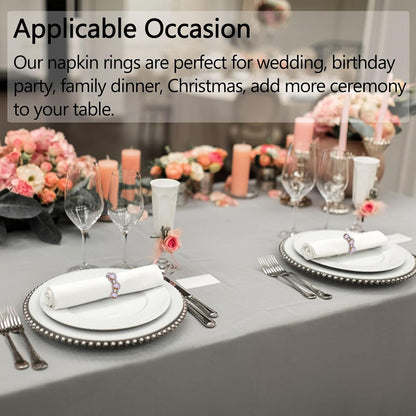 6 PCS Pearl Napkin Rings Stretched Beaded Table Napkin Holder for Christmas Birthday Wedding Anniversary Dinning Party Decor