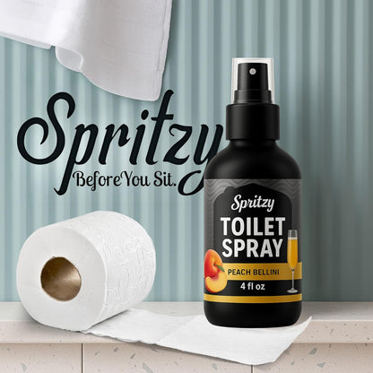 Toilet Spray (4 fl oz) | 600+ Sprays | Poo Spray w/Many Scents – Restroom & Bathroom Odor Eliminator – Essentials for a Fresh, Confident Bathroom (Peach Bellini)