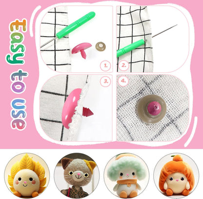 TOAOB 114pcs Pink Safety Noses for Amigurumis Plastic Animals Safety Noses with Washers 9mm 11mm 15mm 18mm 20mm 23mm 26mm 29mm Doll Crochet Noses for Craft Doll Plush Animals Accessories