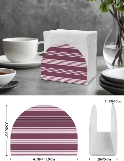 Napkin Holder Pink Plum Stripes Standing Napkin Dispenser Tissue Organizer 1 Pack Horizontal Striped Lines Acrylic Paper Napkin Holders for Table Kitchen Dining Cocktail Party Cafe Bar Bathroom