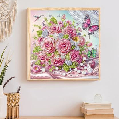 LAKEQUILL 5D DIY Partial Special Shaped Drill Art Painting Kit Flower Decor 30x30cm (AT615)